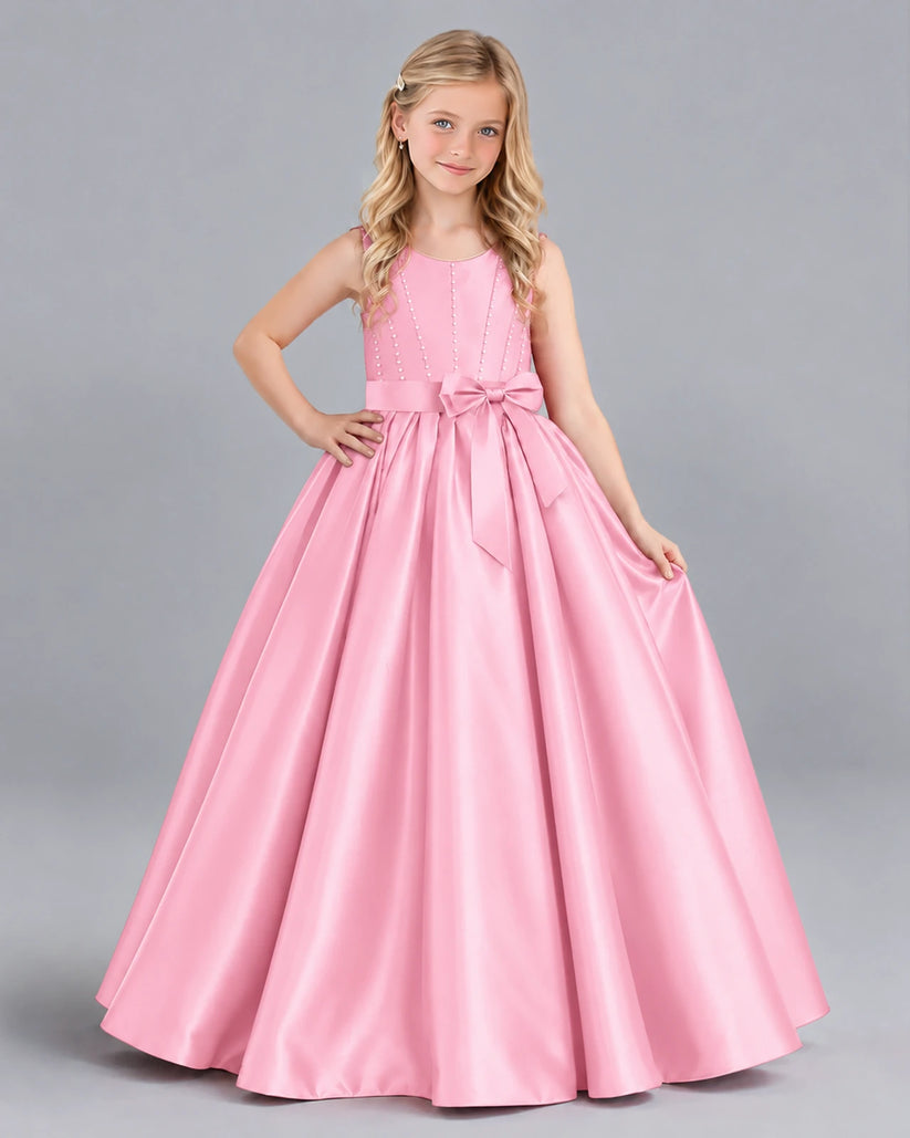 Pink Ball Gown Girls Formal Dress Front