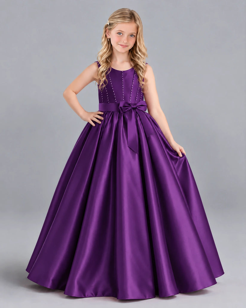 Purple Ball Gown Girls Formal Dress Front