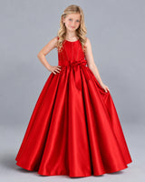 Red Ball Gown Girls Formal Dress Front