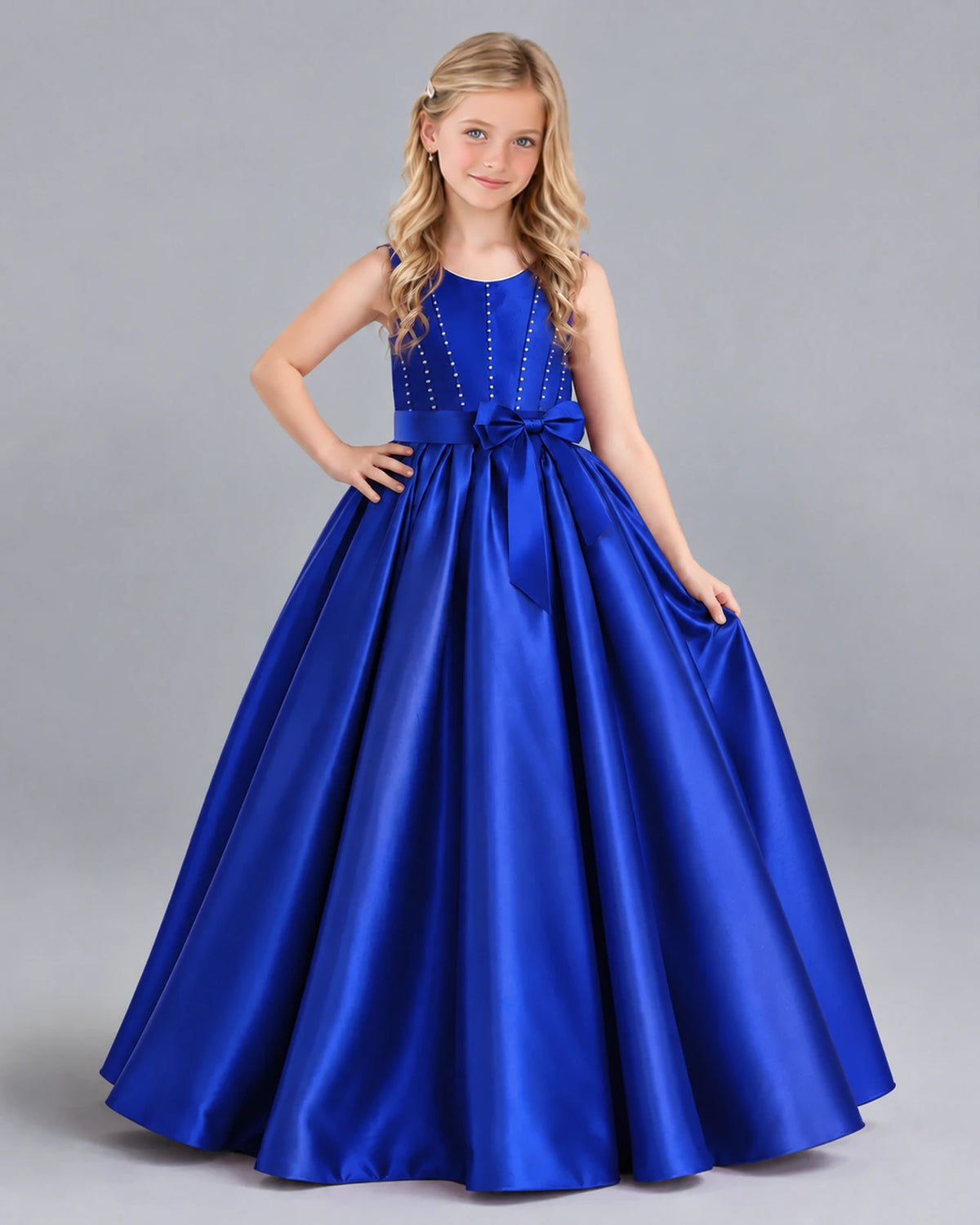 Royal Blue Ball Gown Girls Formal Dress Front