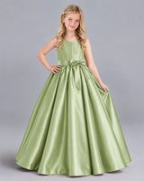Sage Green Ball Gown Girls Formal Dress Front