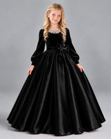Black Ball Gown Girls Formal Dress Front