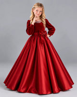 Burgundy Ball Gown Girls Formal Dress Pose [Shared]