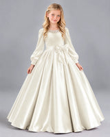 Ivory Ball Gown Girls Formal Dress Front