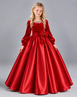 Red Ball Gown Girls Formal Dress Front