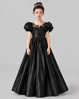 Black Ball Gown Girls Formal Dress Front