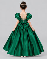 Dark Green Ball Gown Girls Formal Dress Back [Shared]