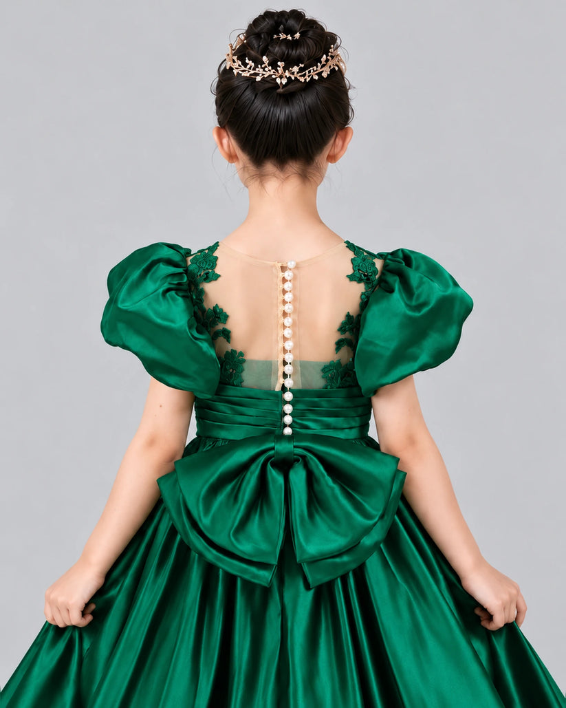 Dark Green Ball Gown Girls Formal Dress Back_Detail [Shared]
