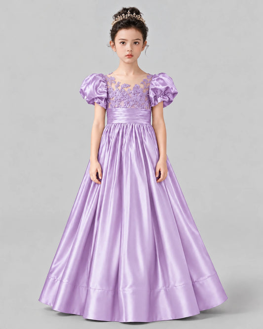 Lilac Ball Gown Girls Formal Dress Front