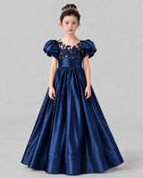 Navy Blue Ball Gown Girls Formal Dress Front