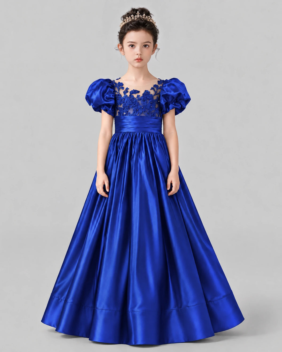Royal Blue Ball Gown Girls Formal Dress Front