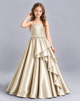 Champagne Ball Gown Girls Formal Dress Front