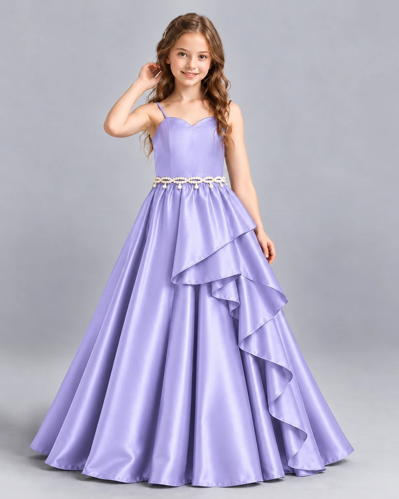Lavender Ball Gown Girls Formal Dress Front