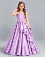 Lilac Ball Gown Girls Formal Dress Front