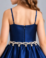 Navy Blue Ball Gown Girls Formal Dress Back_Detail [Shared]