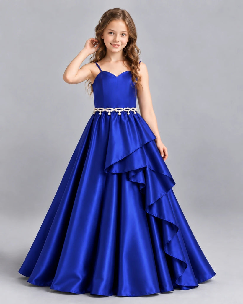 Royal Blue Ball Gown Girls Formal Dress Front