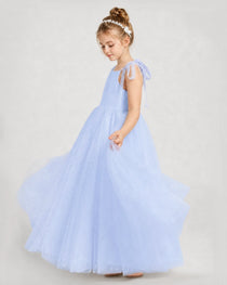 Lavender Tulle A-line Girls Formal Dress Side View