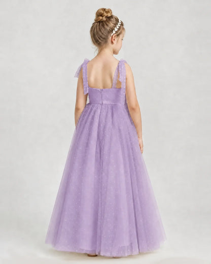 Wisteria Tulle A-line Girls Formal Dress Back View