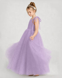 Wisteria Tulle A-line Girls Formal Dress Side View