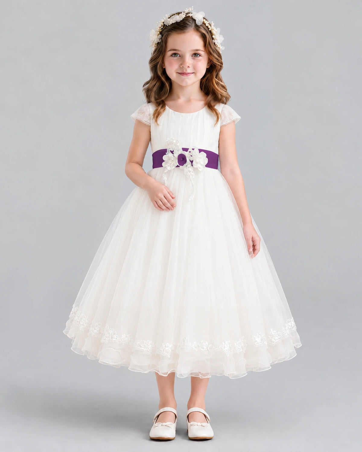 Grape Ball Gown Flower Girl Dress Front