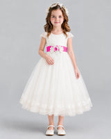Hot Pink Ball Gown Flower Girl Dress Front