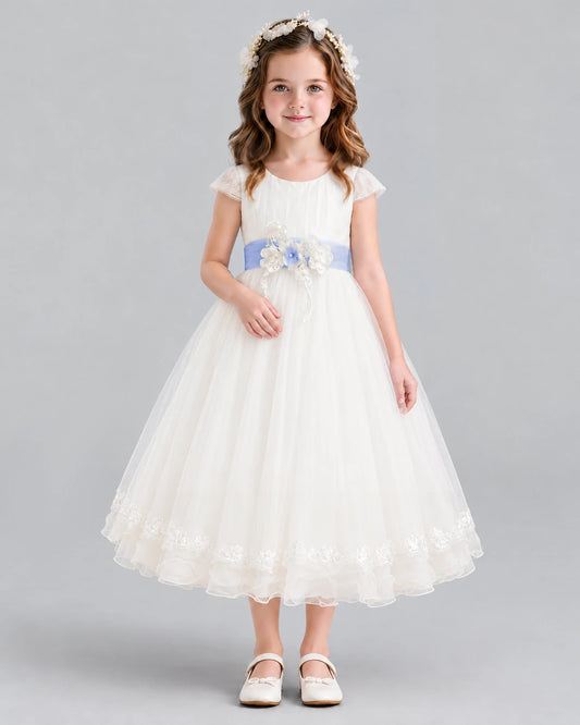 Lavender Ball Gown Flower Girl Dress Front