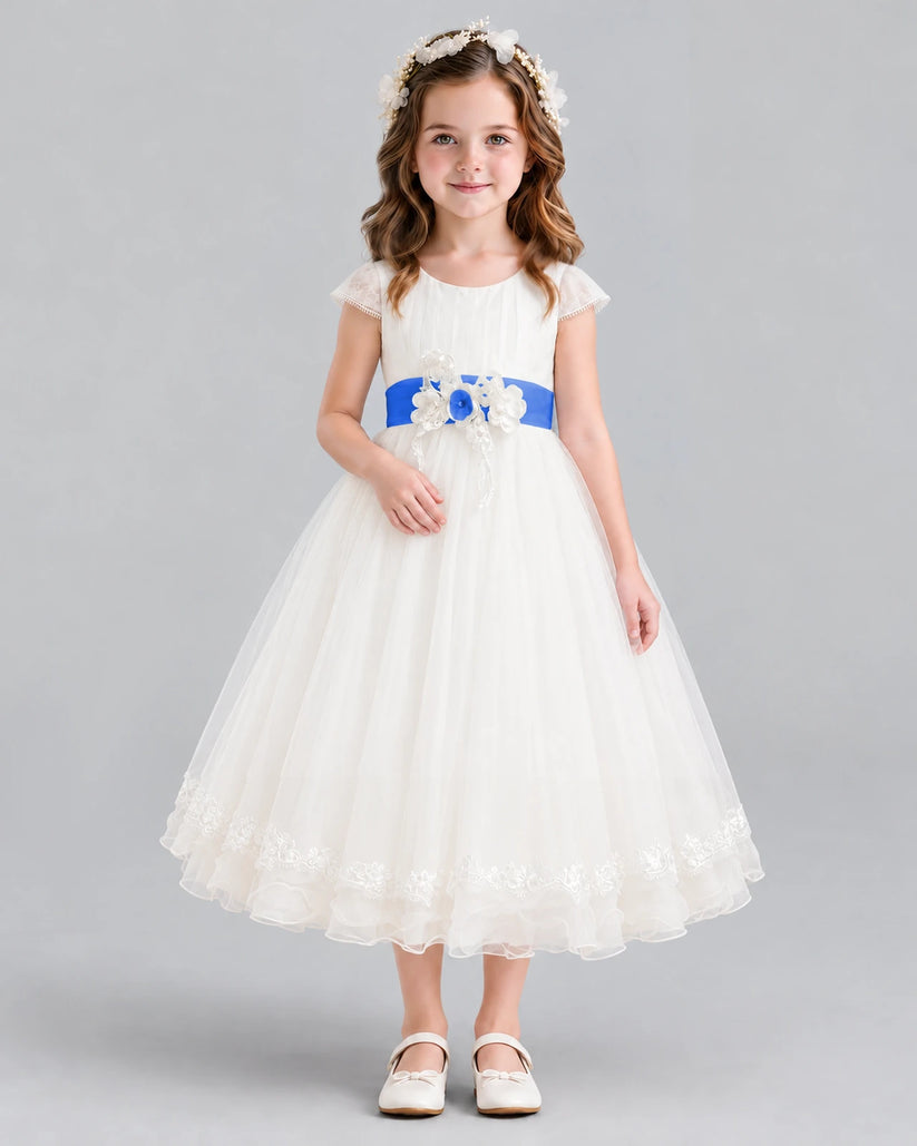 Royal Blue Ball Gown Flower Girl Dress Front