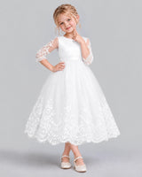 Ivory Ball Gown Flower Girl Dress Front