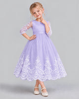 Lavender Ball Gown Flower Girl Dress Front
