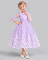 Lilac Ball Gown Flower Girl Dress Front