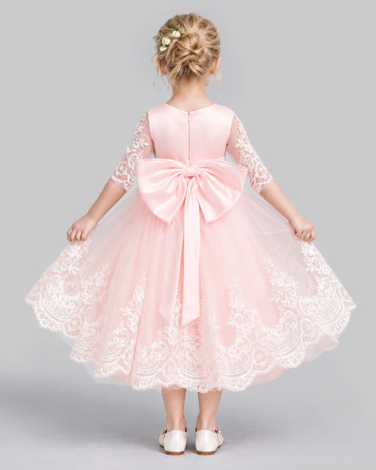 Pink Ball Gown Flower Girl Dress Back [Shared]