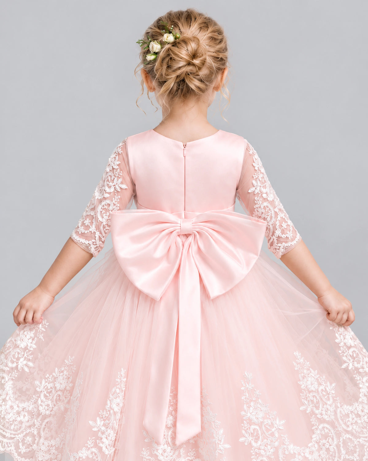 Pink Ball Gown Flower Girl Dress Back_Detail [Shared]