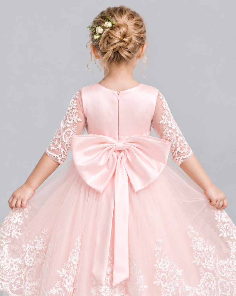 Pink Ball Gown Flower Girl Dress Back_Detail [Shared]