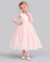 Pink Ball Gown Flower Girl Dress Front