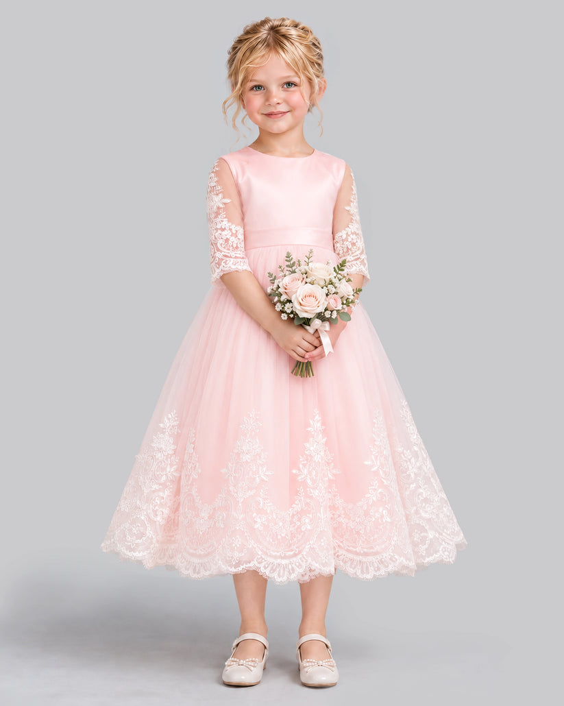 Pink Ball Gown Flower Girl Dress Pose [Shared]