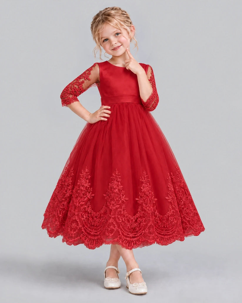Windred Ball Gown Flower Girl Dress Front