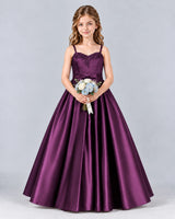 Grape Ball Gown Junior Bridesmaid Dress Front