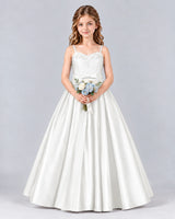 Ivory Ball Gown Junior Bridesmaid Dress Front