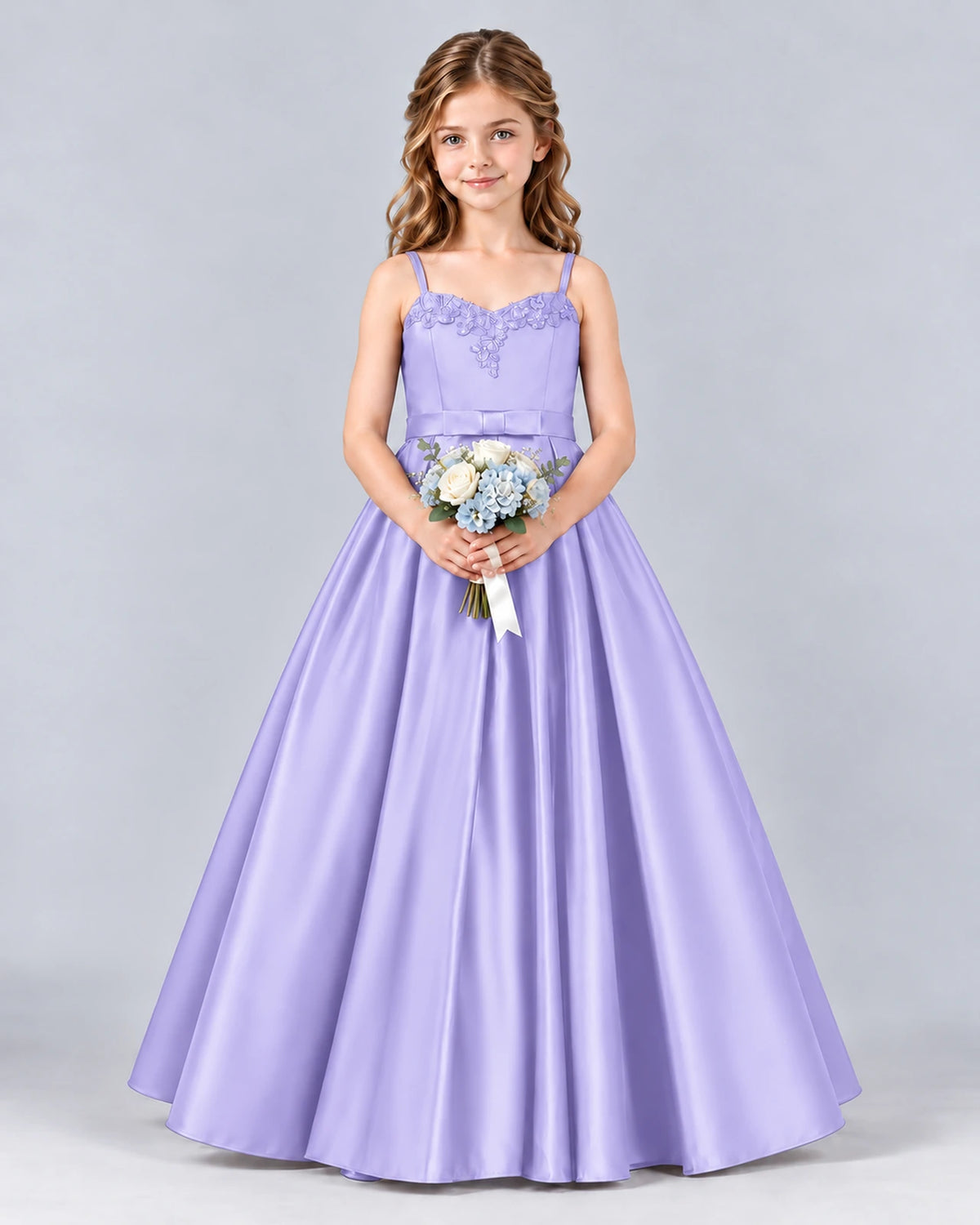 Lavender Ball Gown Junior Bridesmaid Dress Front