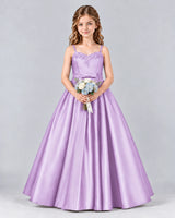 Lilac Ball Gown Junior Bridesmaid Dress Front