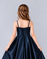 Navy Blue Ball Gown Junior Bridesmaid Dress Back_Detail [Shared]