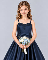 Navy Blue Ball Gown Junior Bridesmaid Dress Detail [Shared]