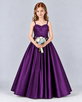 Purple Ball Gown Junior Bridesmaid Dress Front