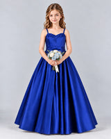 Royal Blue Ball Gown Junior Bridesmaid Dress Front