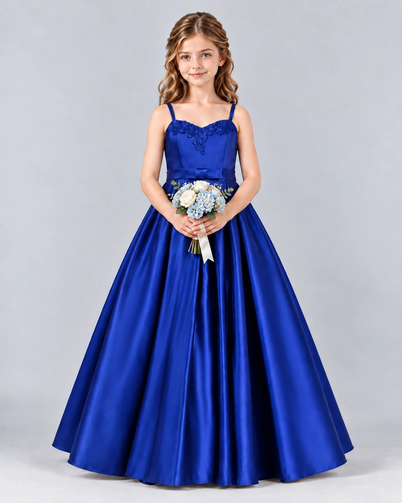 Royal Blue Ball Gown Junior Bridesmaid Dress Front