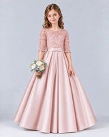 Blush Pink Ball Gown Junior Bridesmaid Dress Front