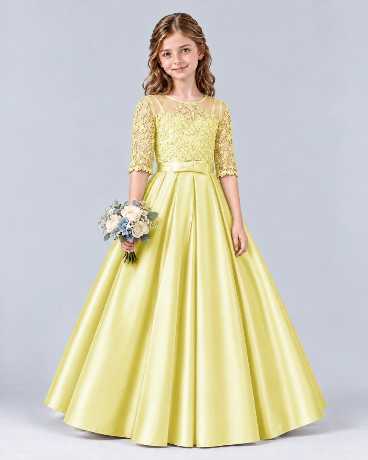 Daffodil Ball Gown Junior Bridesmaid Dress Front