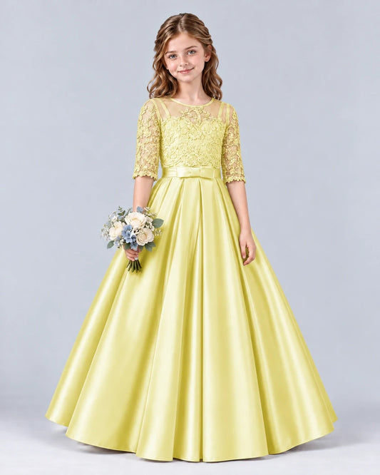 Daffodil Ball Gown Junior Bridesmaid Dress Front