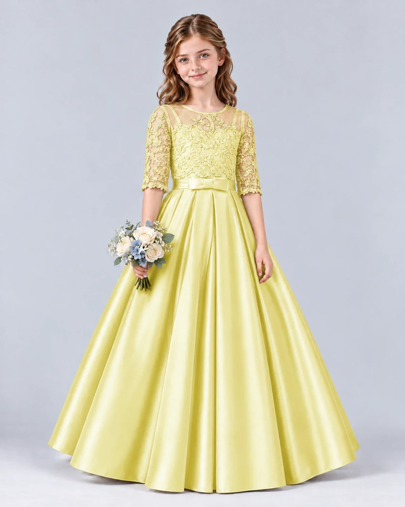 Daffodil Ball Gown Junior Bridesmaid Dress Front