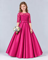 Hot Pink Ball Gown Junior Bridesmaid Dress Front